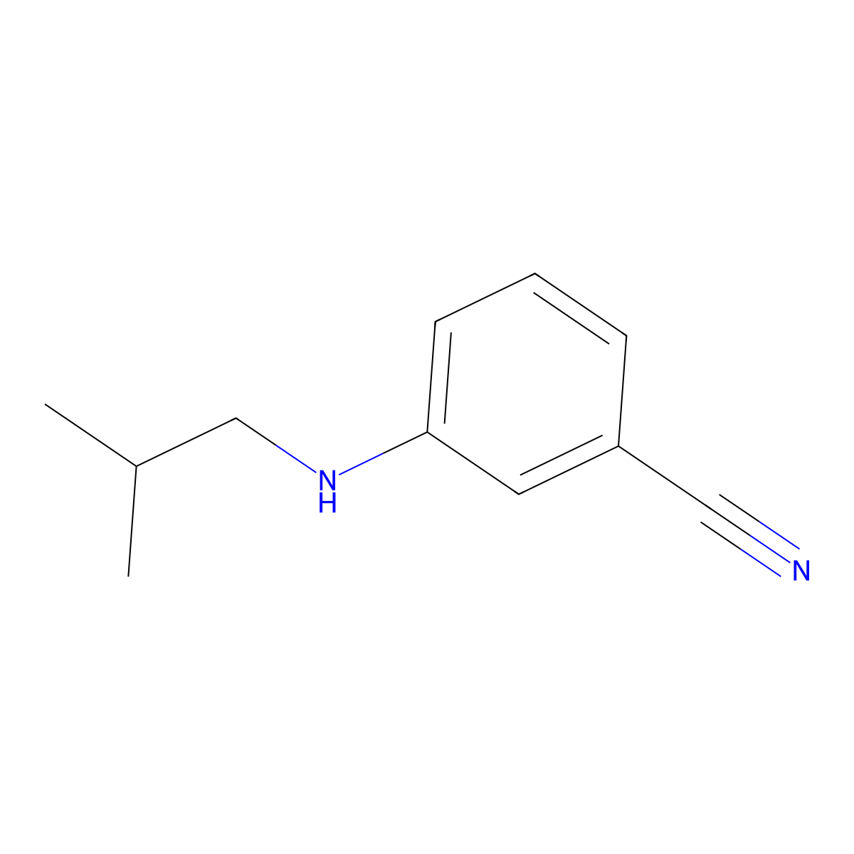 3-[(2-Methylpropyl)amino]benzonitrile molecular structure, CAS 1019569-26-6