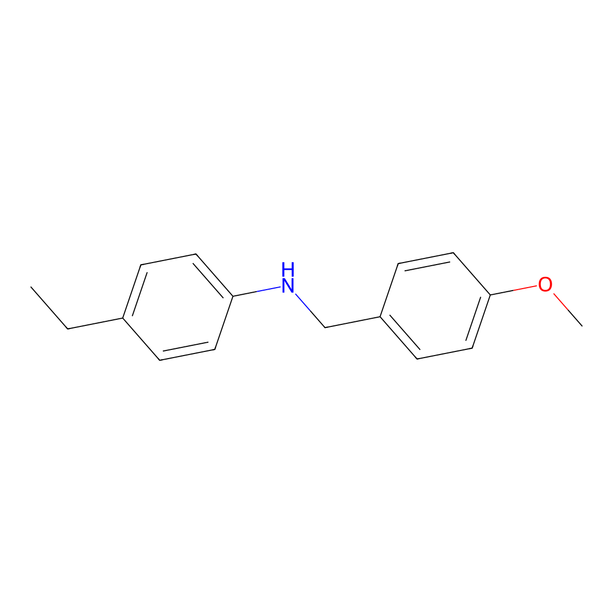 4-Ethyl-N-(4-methoxybenzyl)aniline molecular structure, CAS 1019570-14-9