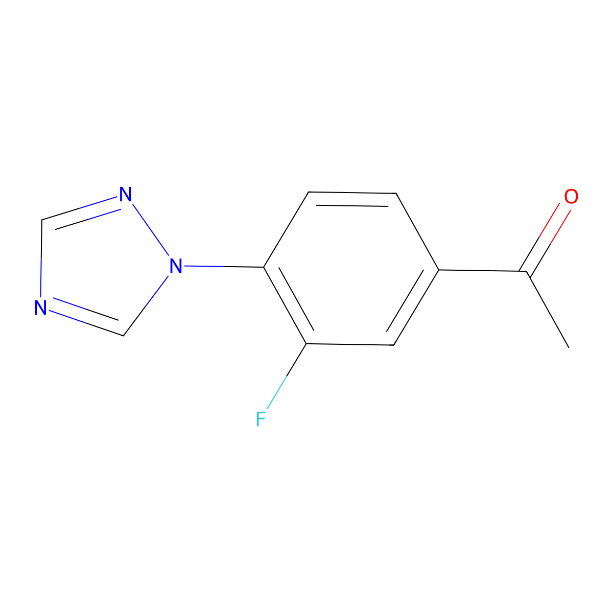 1-(3-Fluoro-4-(1h-1,2,4-triazol-1-yl)phenyl)ethan-1-one molecular structure, CAS 1019570-54-7