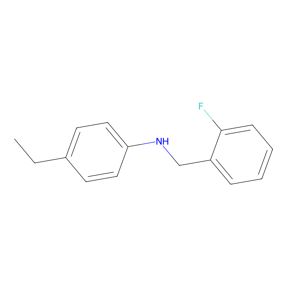 4-Ethyl-N-(2-fluorobenzyl)aniline molecular structure, CAS 1019570-78-5