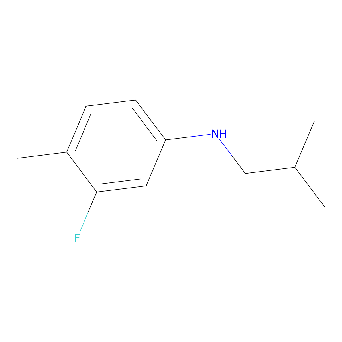 (3-Fluoro-4-methylphenyl)isobutylamine molecular structure, CAS 1019571-11-9