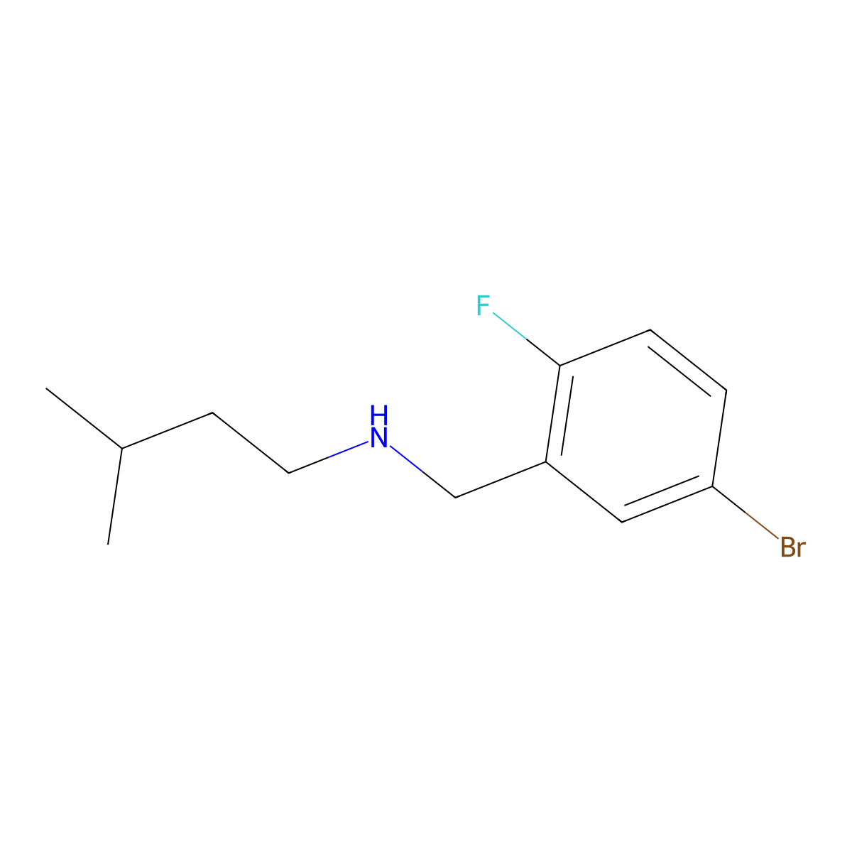 [(5-Bromo-2-fluorophenyl)methyl](3-methylbutyl)amine molecular structure, CAS 1019571-65-3