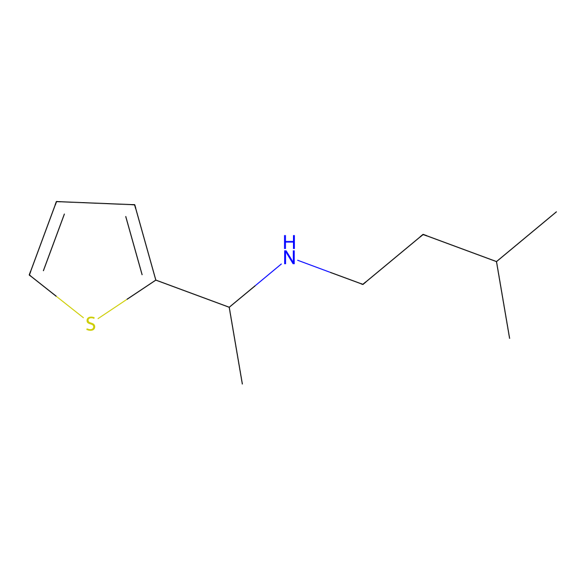 (3-Methylbutyl)[1-(thiophen-2-YL)ethyl]amine molecular structure, CAS 1019572-04-3