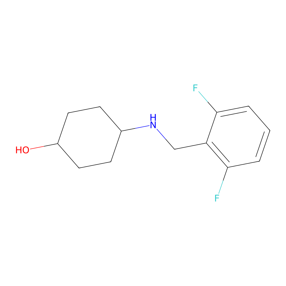 4-((2,6-Difluorobenzyl)amino)cyclohexan-1-ol molecular structure, CAS 1019572-64-5