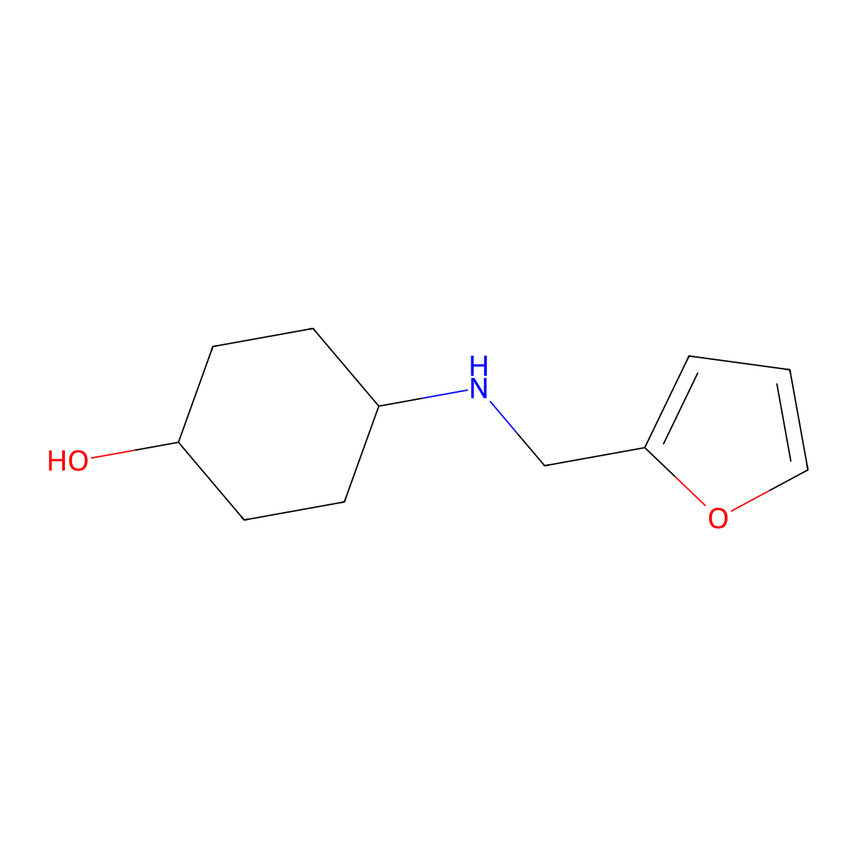 4-{[(Furan-2-yl)methyl]amino}cyclohexan-1-ol molecular structure, CAS 1019572-74-7