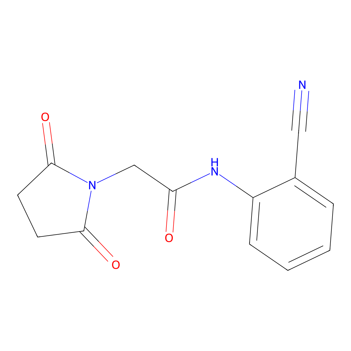 N-(2-cyanophenyl)-2-(2,5-dioxopyrrolidin-1-yl)acetamide molecular structure, CAS 1019572-93-0