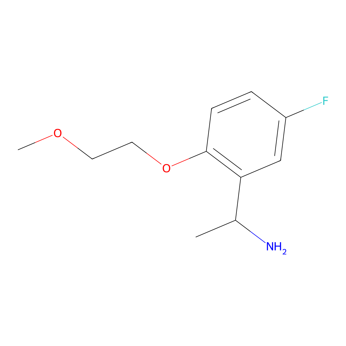 1-[5-Fluoro-2-(2-methoxyethoxy)-phenyl]-ethylamine molecular structure, CAS 1019573-25-1