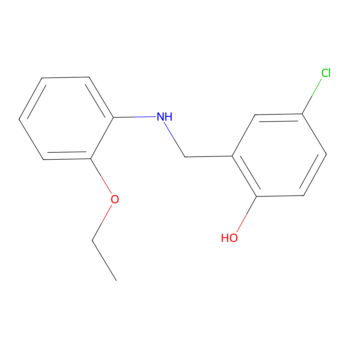 4-Chloro-2-{[(2-ethoxyphenyl)amino]methyl}phenol molecular structure, CAS 1019574-00-5
