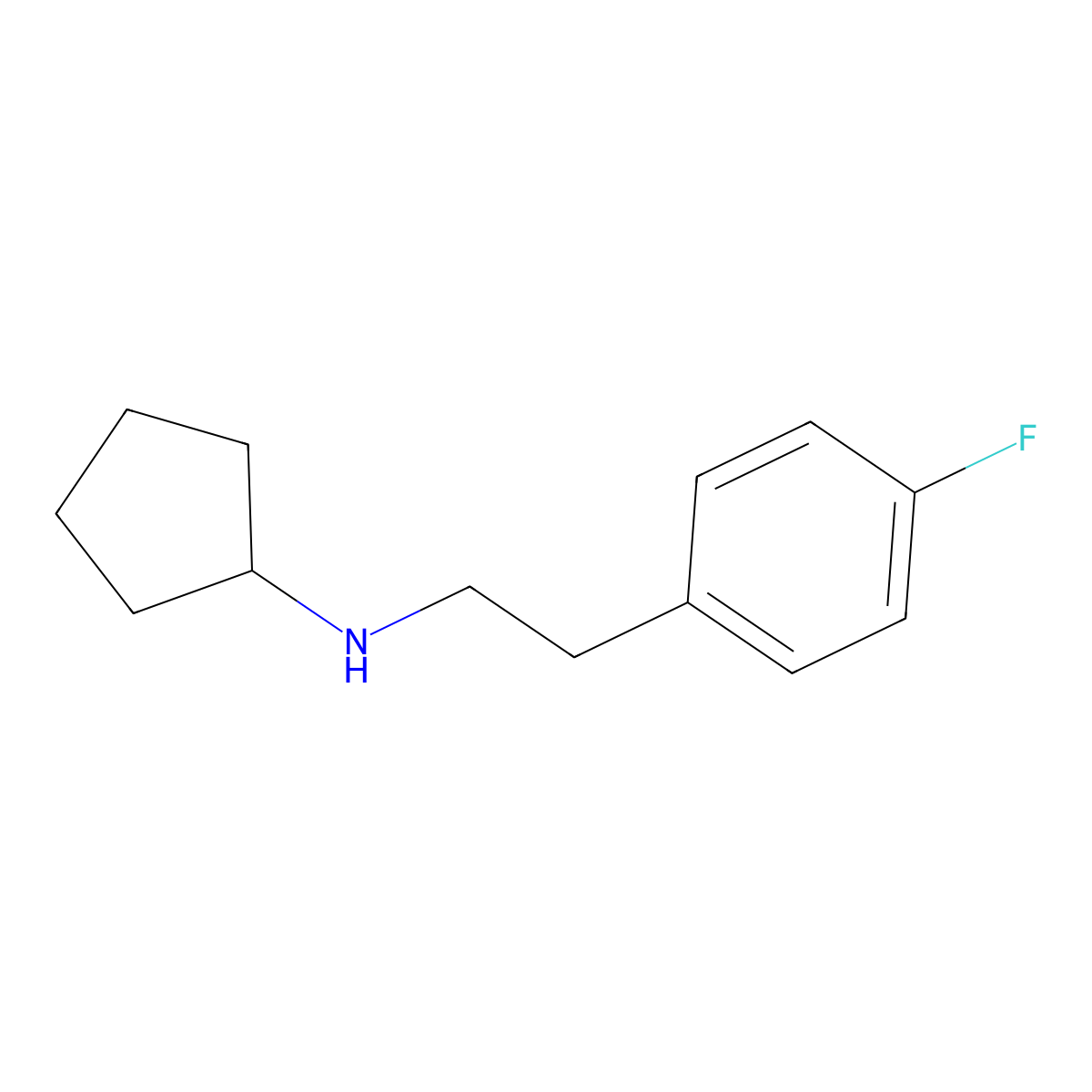 N-[2-(4-fluorophenyl)ethyl]cyclopentanamine molecular structure, CAS 1019574-37-8