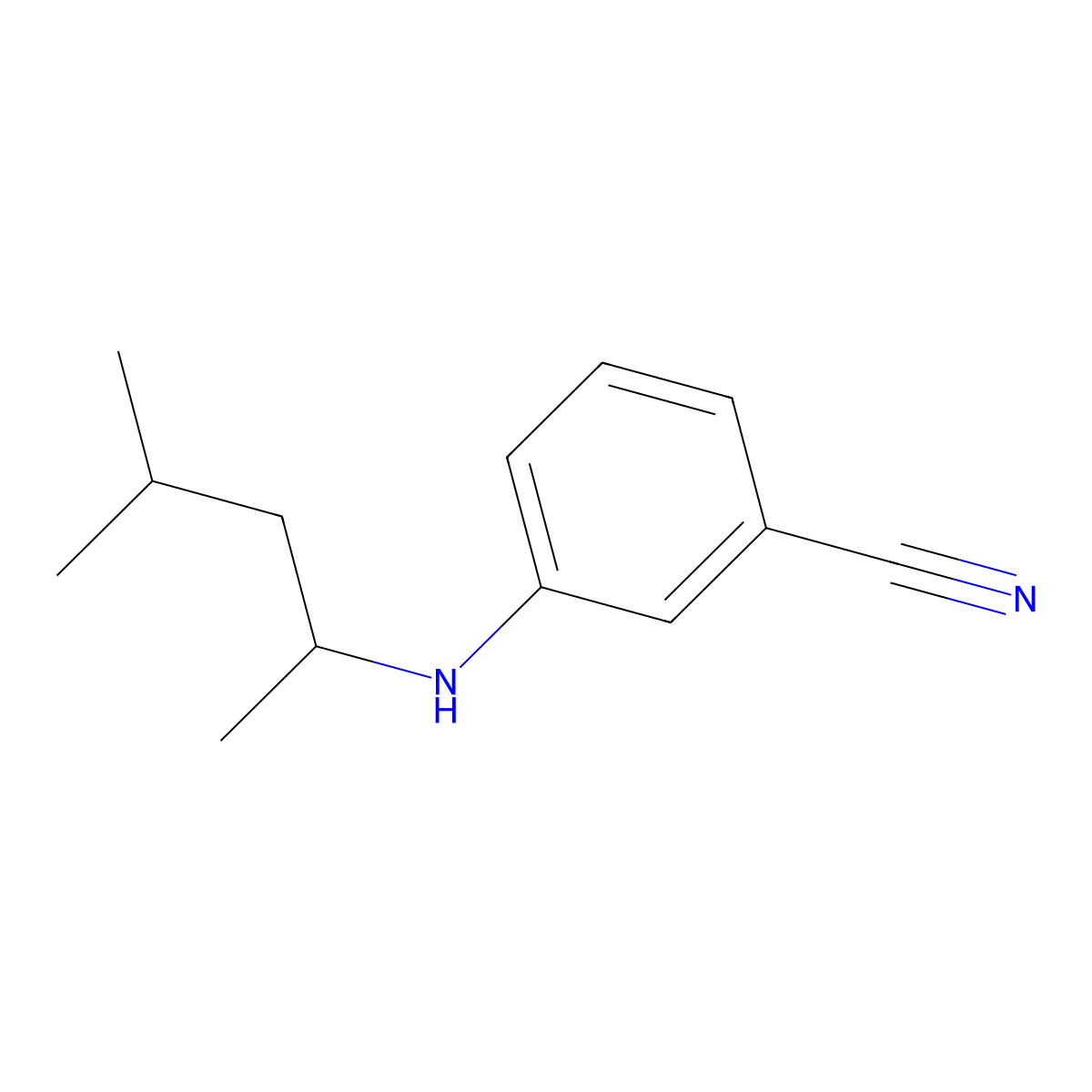 3-[(4-Methylpentan-2-YL)amino]benzonitrile molecular structure, CAS 1019574-83-4