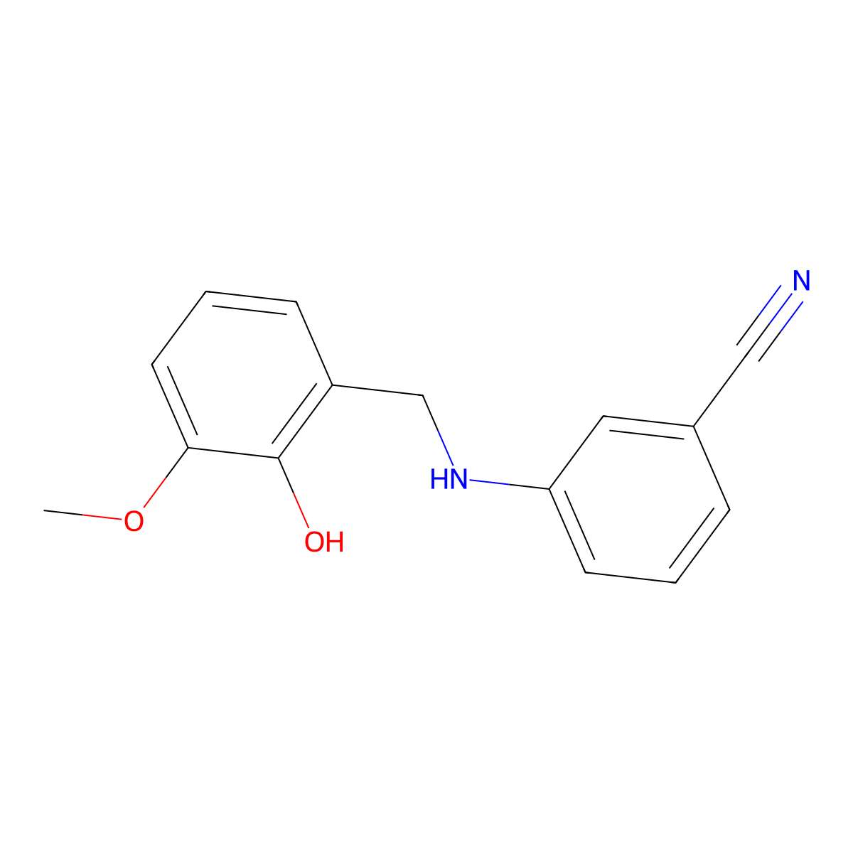 3-[(2-Hydroxy-3-methoxybenzyl)amino]benzonitrile molecular structure, CAS 1019574-94-7