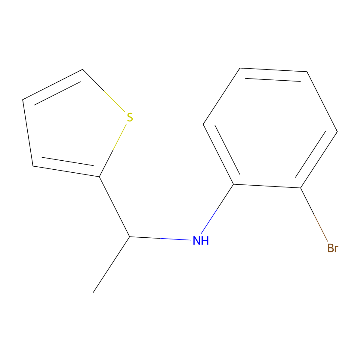 2-Bromo-N-[1-(thiophen-2-YL)ethyl]aniline molecular structure, CAS 1019575-89-3