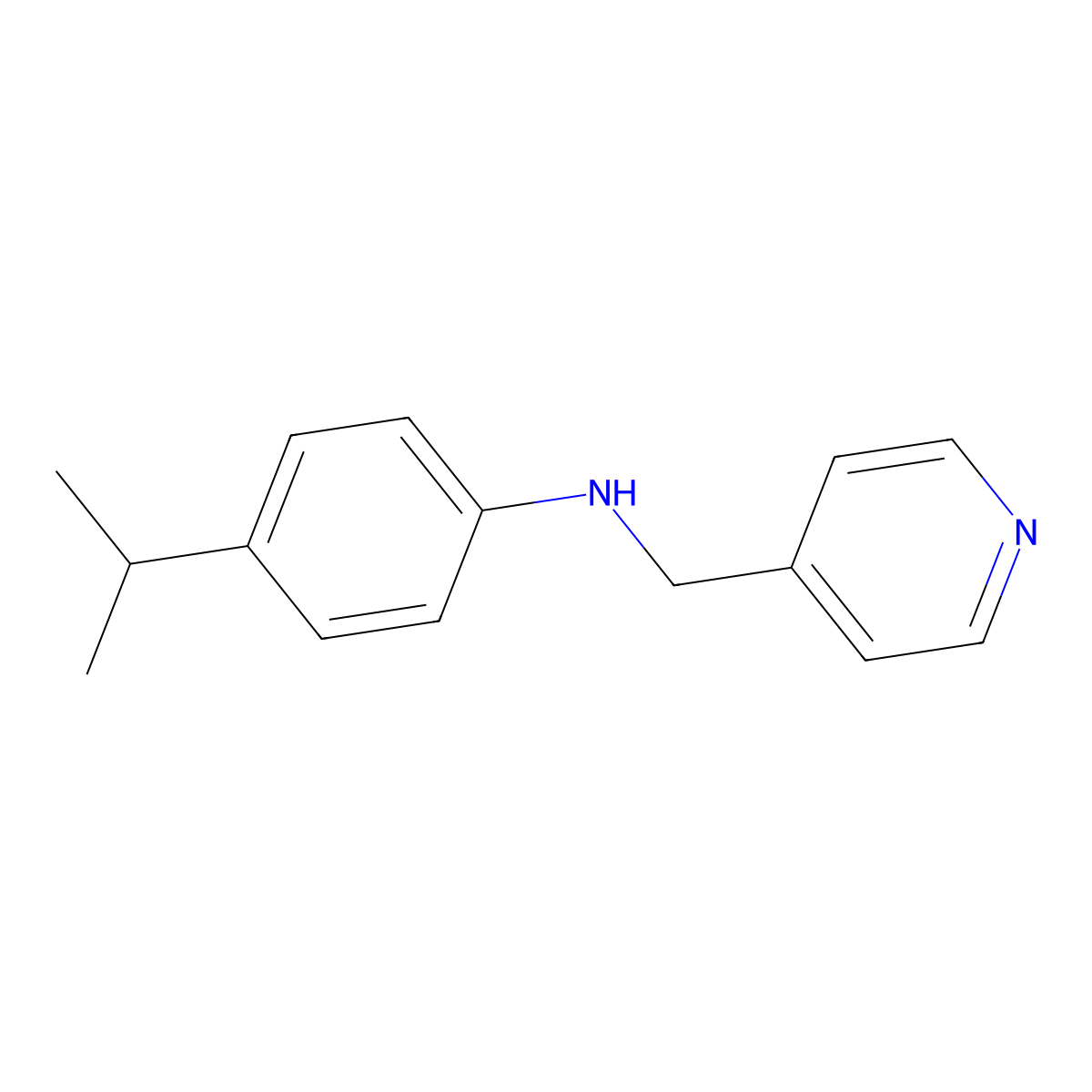4-propan-2-yl-N-(pyridin-4-ylmethyl)aniline molecular structure, CAS 1019576-41-0