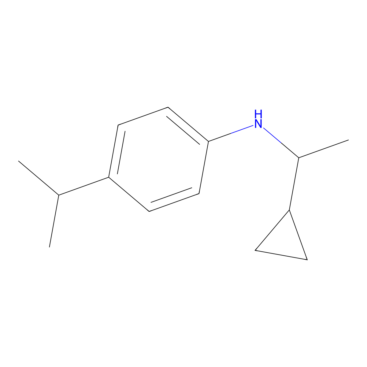 N-(1-Cyclopropylethyl)-4-(propan-2-yl)aniline molecular structure, CAS 1019576-56-7