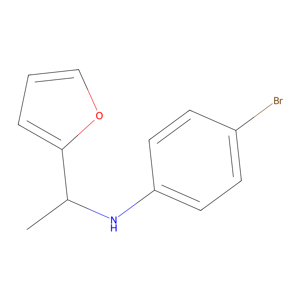 4-bromo-N-[1-(furan-2-yl)ethyl]aniline molecular structure, CAS 1019576-57-8