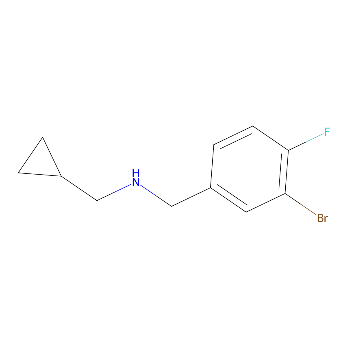 [(3-Bromo-4-fluorophenyl)methyl](cyclopropylmethyl)amine molecular structure, CAS 1019576-78-3