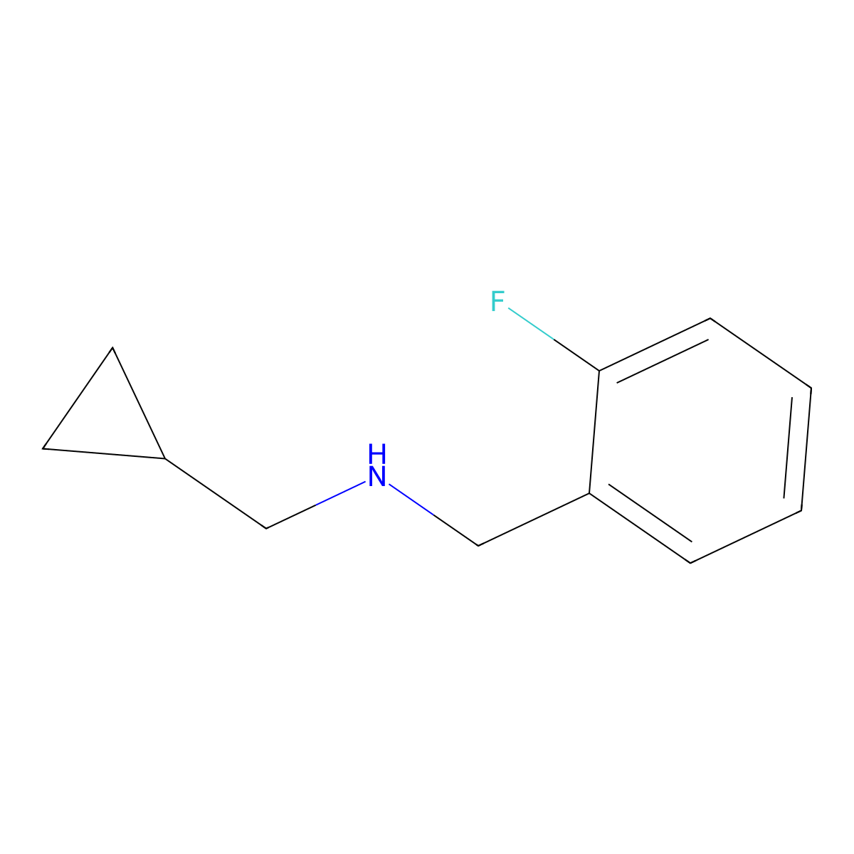 (Cyclopropylmethyl)[(2-fluorophenyl)methyl]amine molecular structure, CAS 1019576-82-9