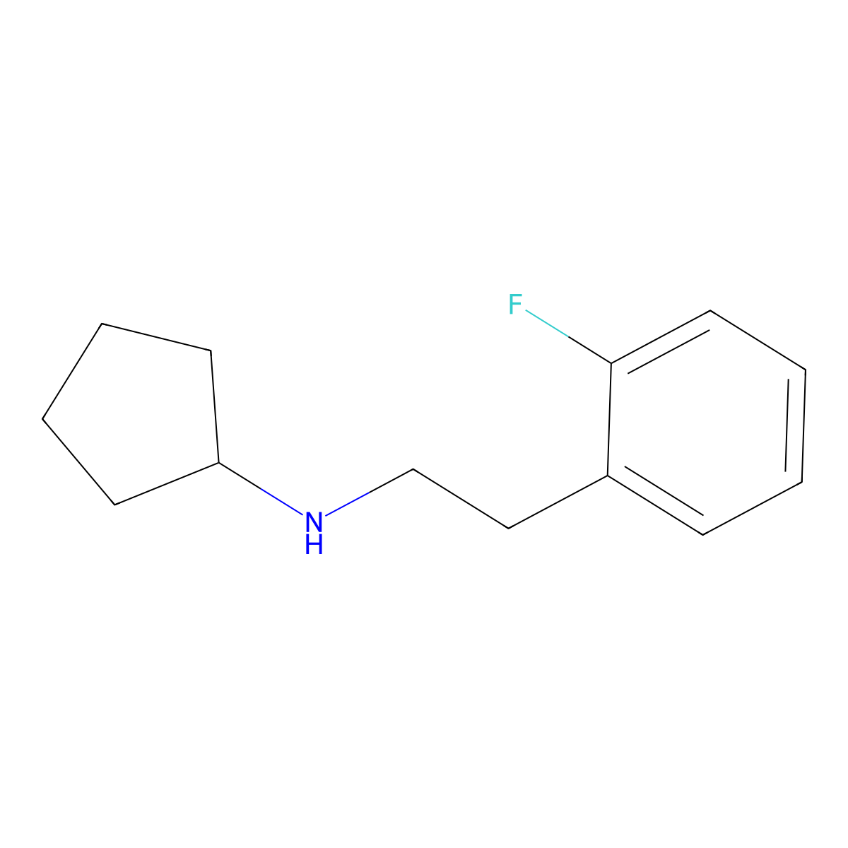 N-[2-(2-fluorophenyl)ethyl]cyclopentanamine molecular structure, CAS 1019577-12-8