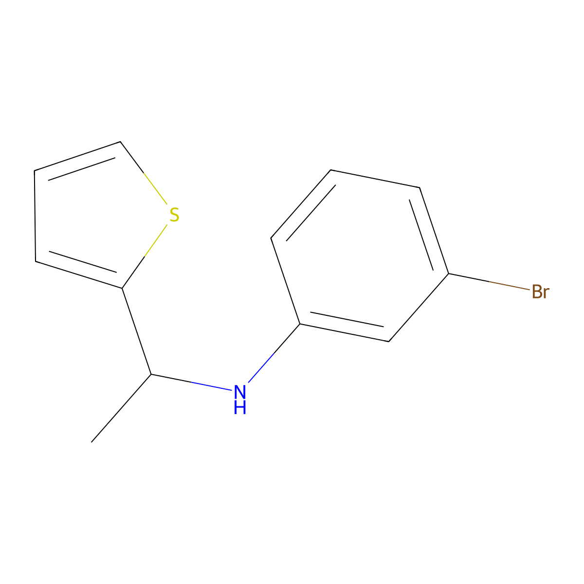 3-Bromo-N-[1-(thiophen-2-YL)ethyl]aniline molecular structure, CAS 1019577-23-1