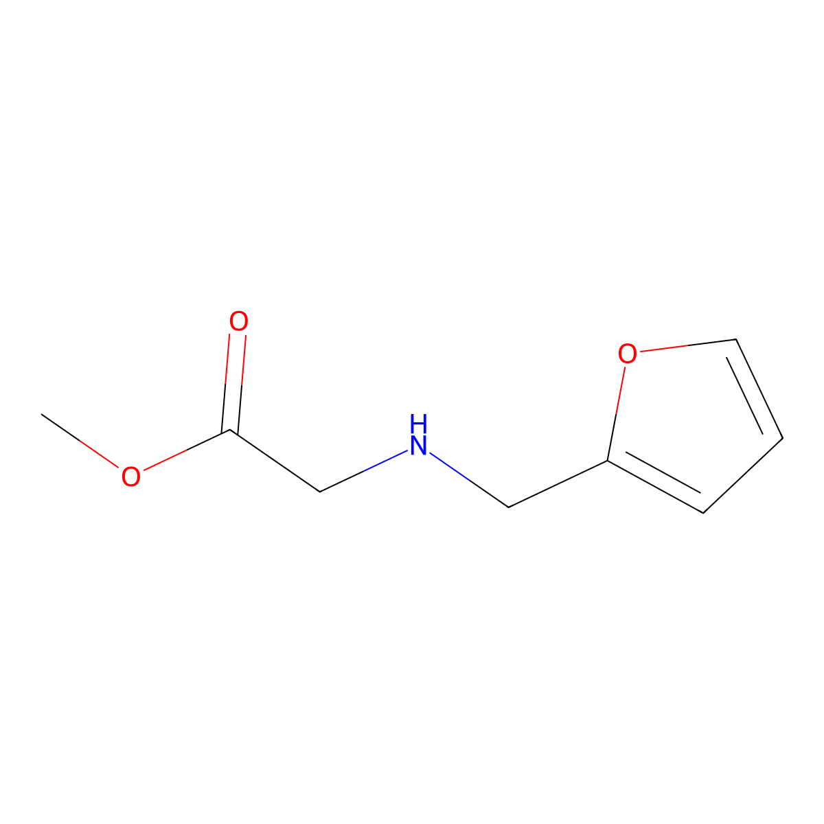 Methyl 2-((furan-2-ylmethyl)amino)acetate molecular structure, CAS 1019577-40-2