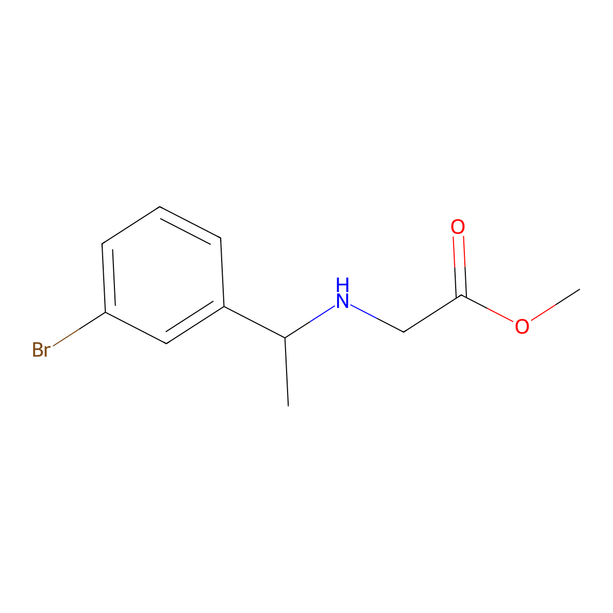 Methyl 2-{[1-(3-bromophenyl)ethyl]amino}acetate molecular structure, CAS 1019577-52-6