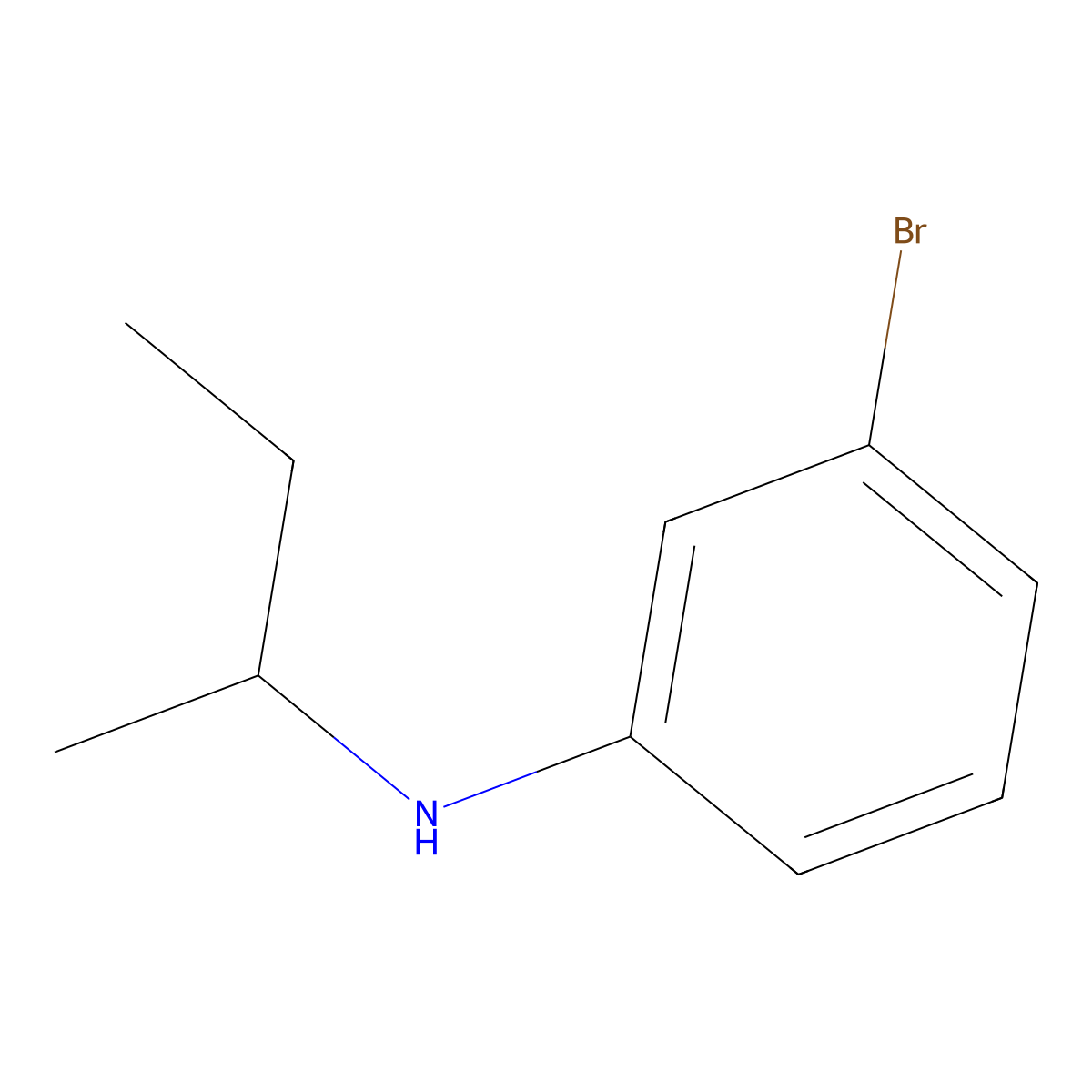 3-bromo-N-(butan-2-yl)aniline molecular structure, CAS 1019577-65-1