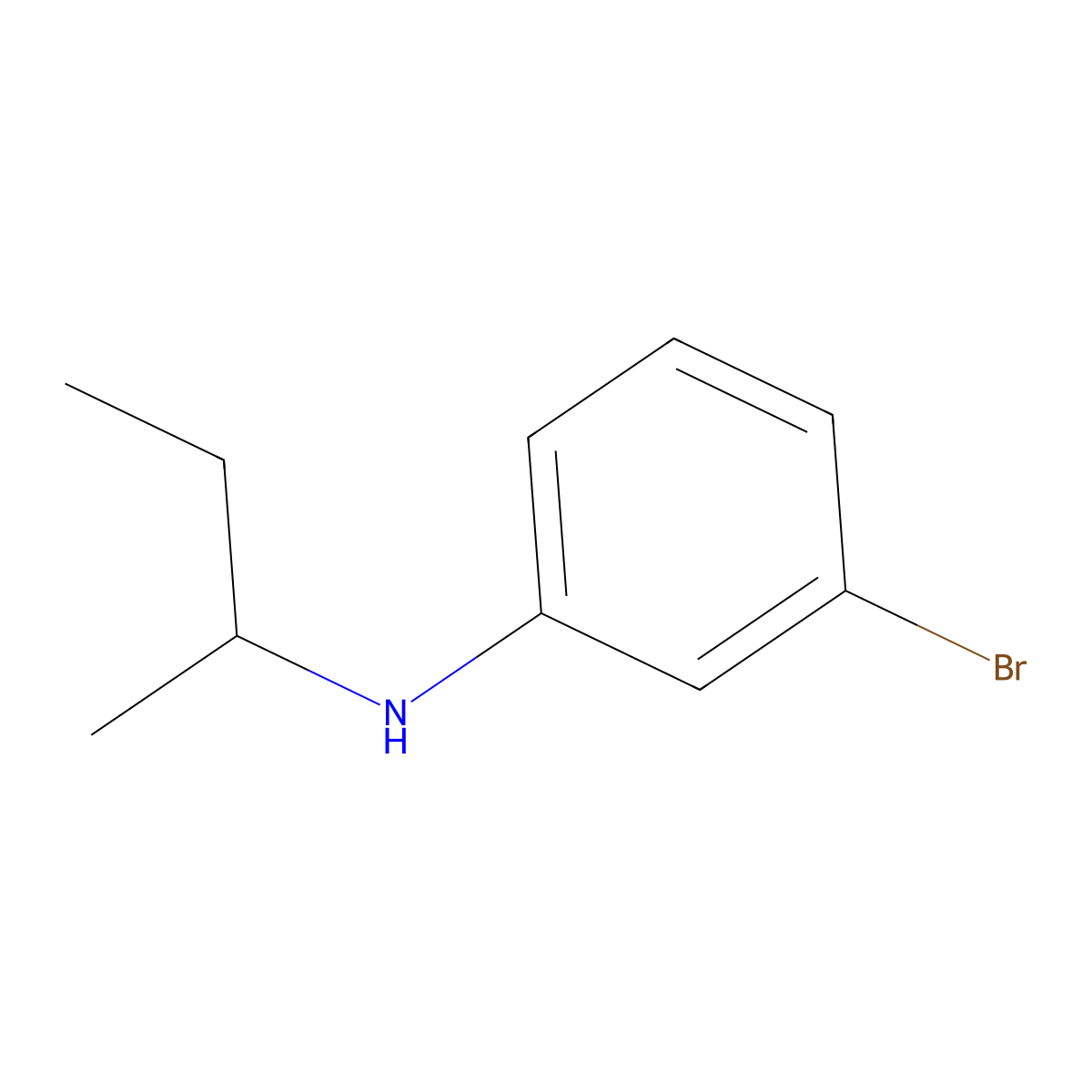 3-bromo-N-(butan-2-yl)aniline molecular structure, CAS 1019577-65-1