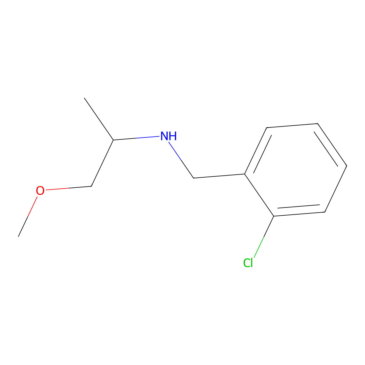 [(2-Chlorophenyl)methyl](1-methoxypropan-2-yl)amine molecular structure, CAS 1019578-17-6