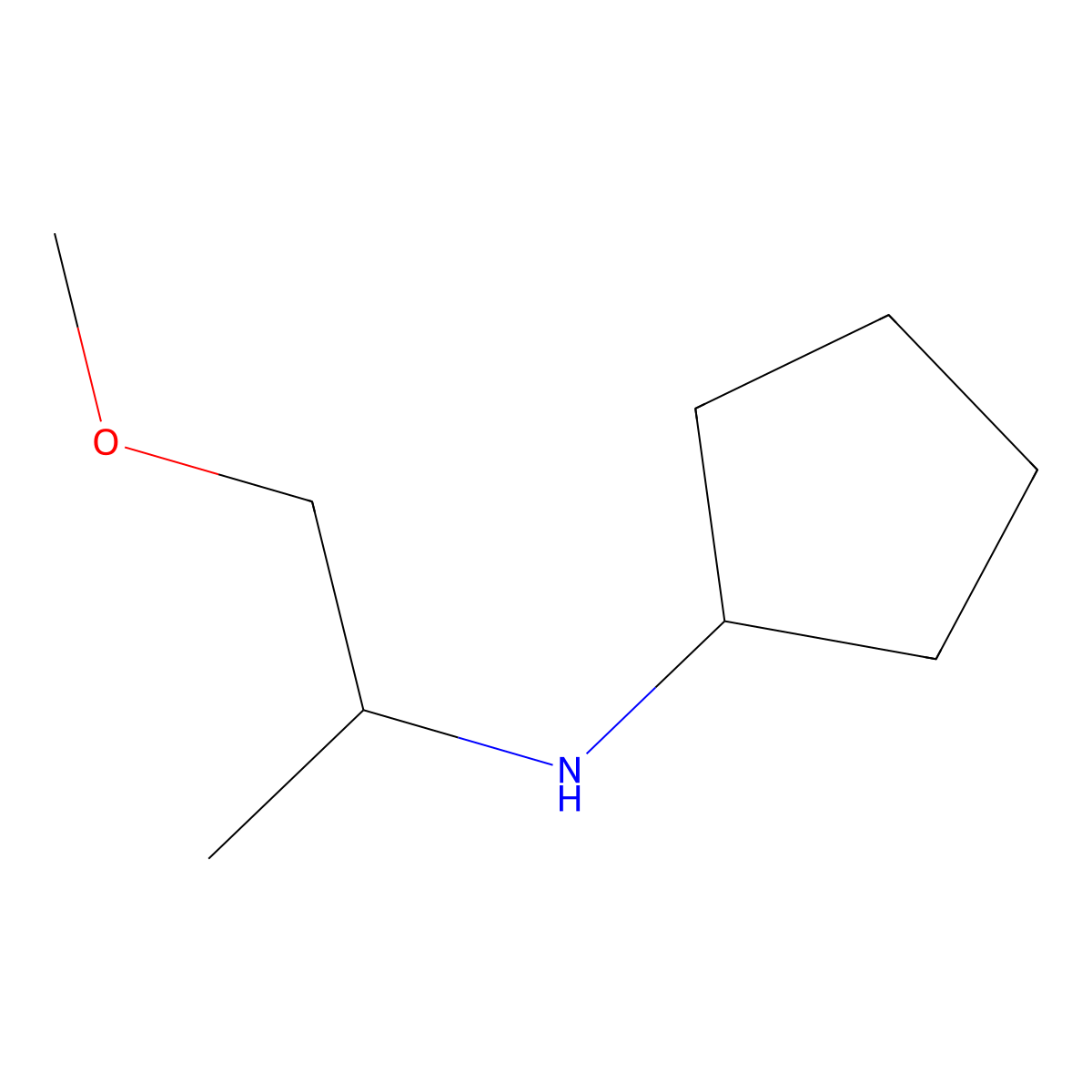 N-(1-methoxypropan-2-yl)cyclopentanamine molecular structure, CAS 1019578-32-5