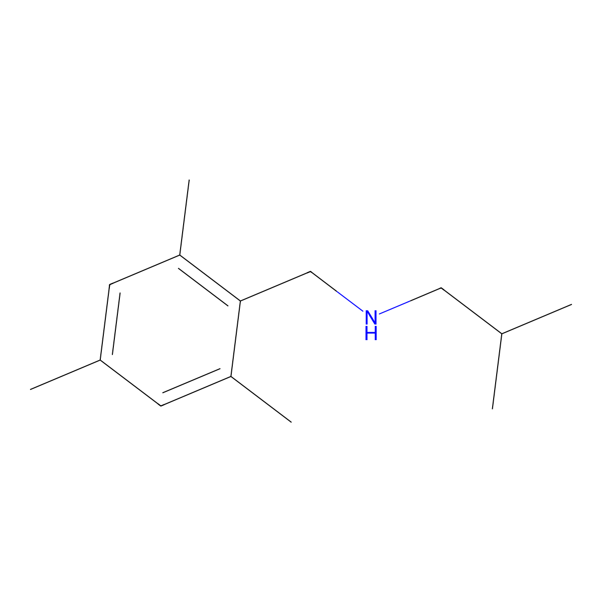 (2-Methylpropyl)[(2,4,6-trimethylphenyl)methyl]amine molecular structure, CAS 1019578-71-2