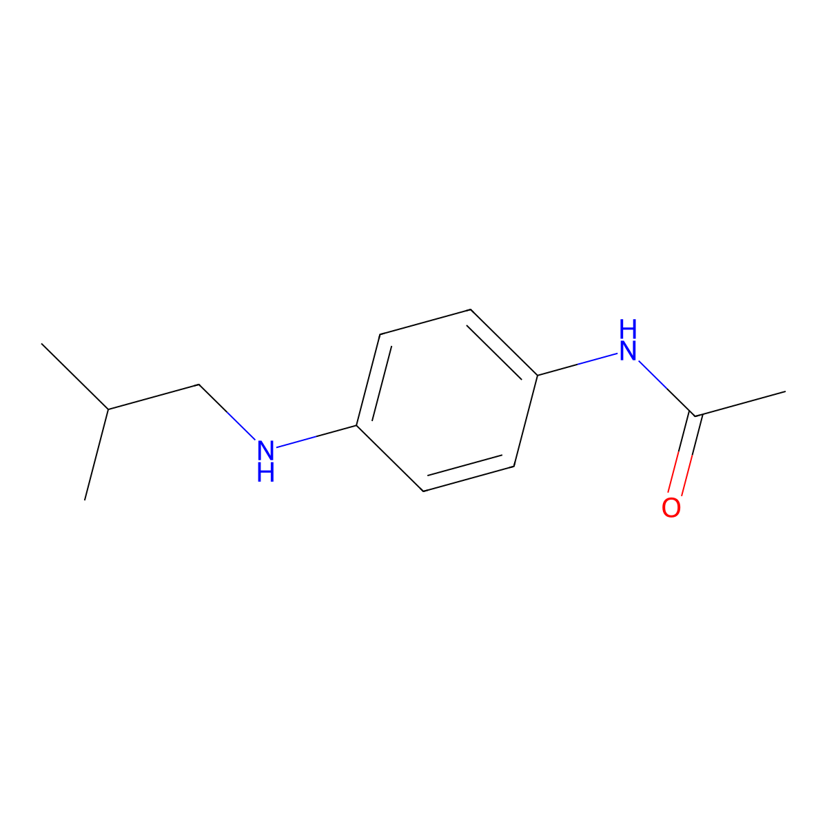 N-{4-[(2-Methylpropyl)amino]phenyl}acetamide molecular structure, CAS 1019578-72-3