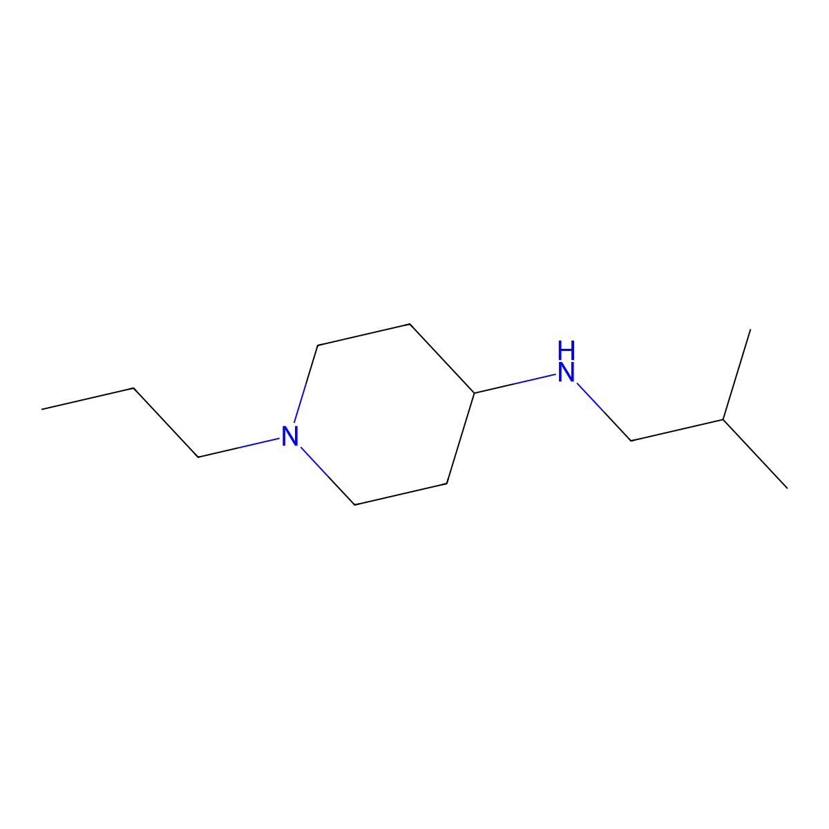 N-(2-methylpropyl)-1-propylpiperidin-4-amine molecular structure, CAS 1019578-77-8
