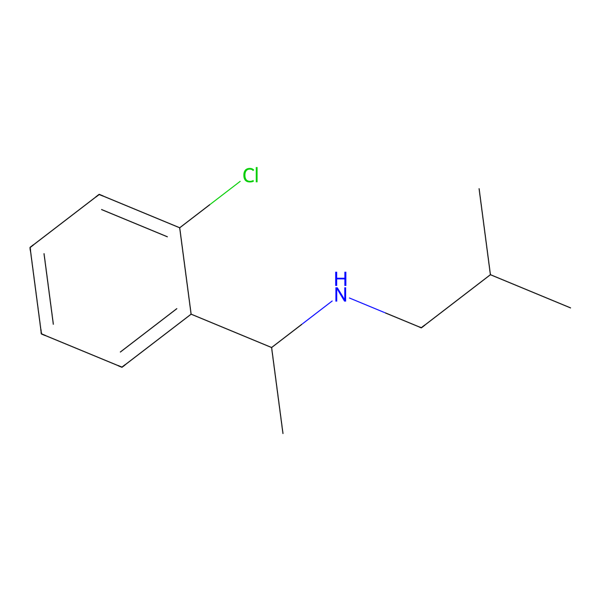 [1-(2-Chlorophenyl)ethyl](2-methylpropyl)amine molecular structure, CAS 1019578-92-7