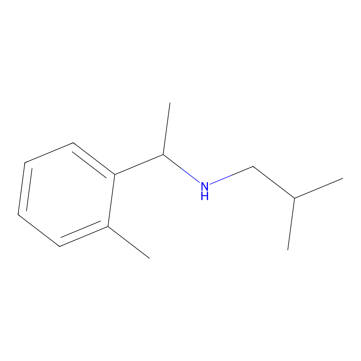 [1-(2-Methylphenyl)ethyl](2-methylpropyl)amine molecular structure, CAS 1019579-25-9
