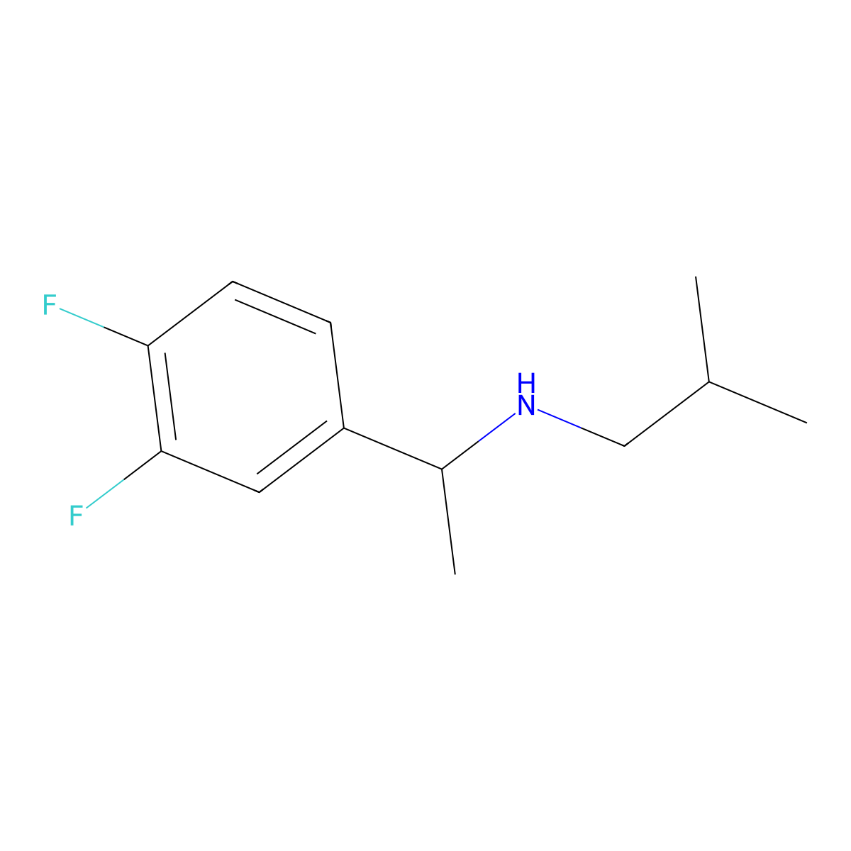 [1-(3,4-Difluorophenyl)ethyl](2-methylpropyl)amine molecular structure, CAS 1019579-31-7