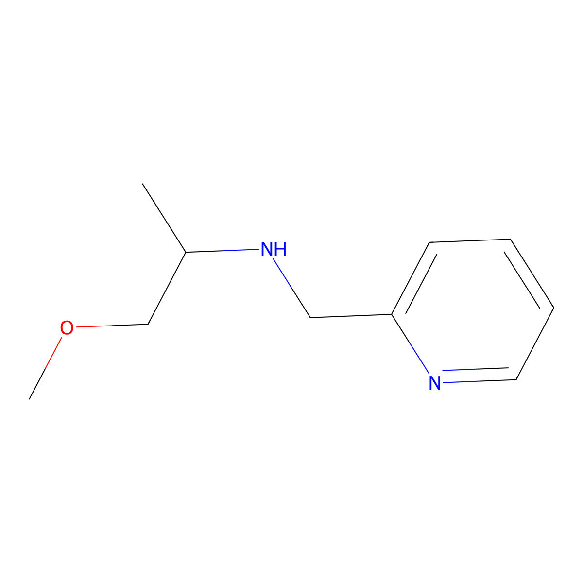 (1-Methoxypropan-2-yl)[(pyridin-2-yl)methyl]amine molecular structure, CAS 1019579-42-0