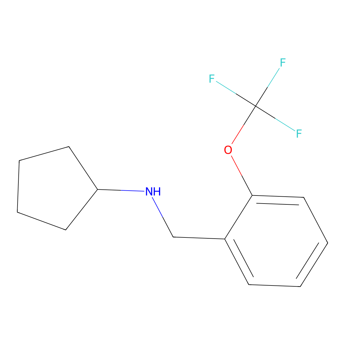 N-{[2-(trifluoromethoxy)phenyl]methyl}cyclopentanamine molecular structure, CAS 1019579-79-3