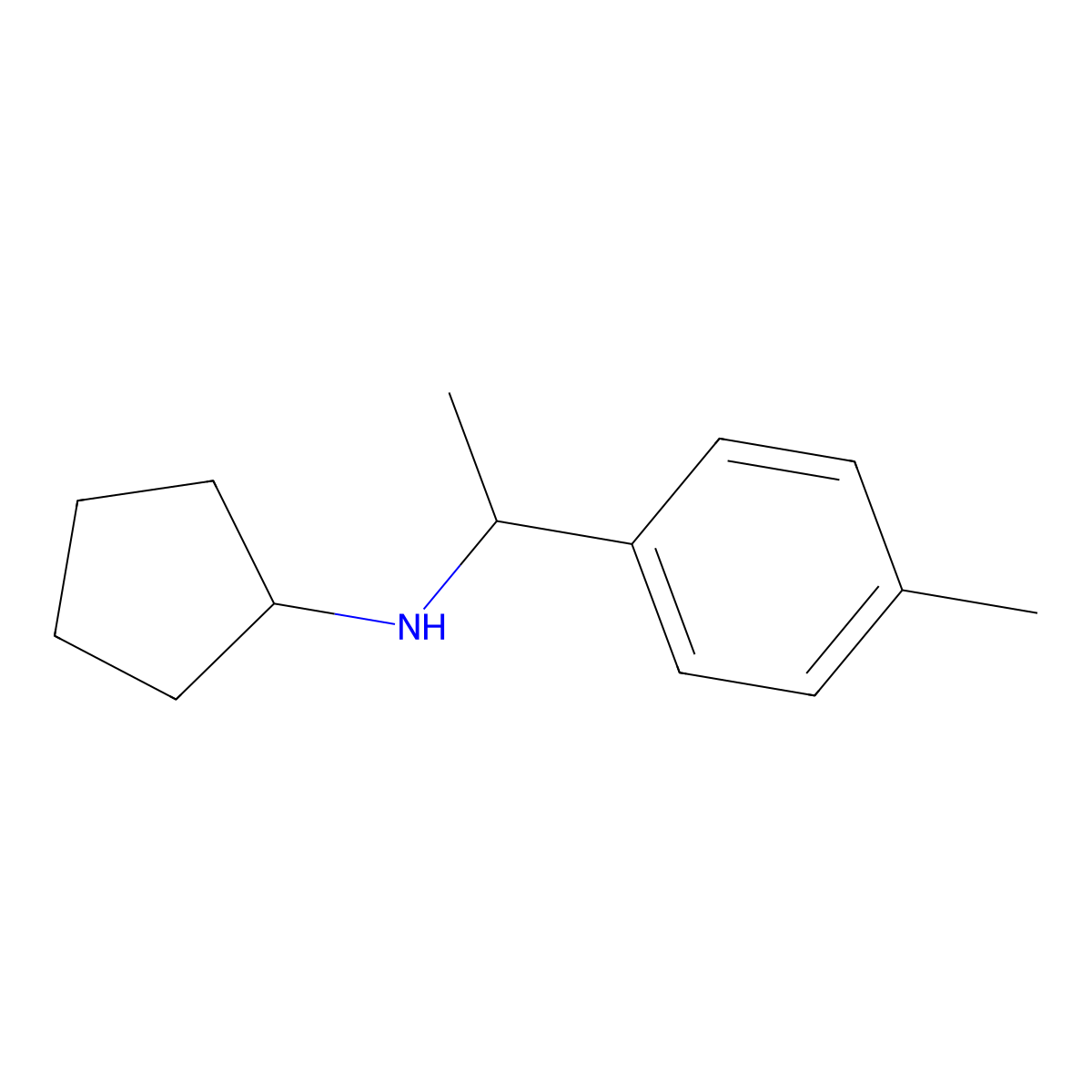 N-[1-(4-methylphenyl)ethyl]cyclopentanamine molecular structure, CAS 1019579-82-8