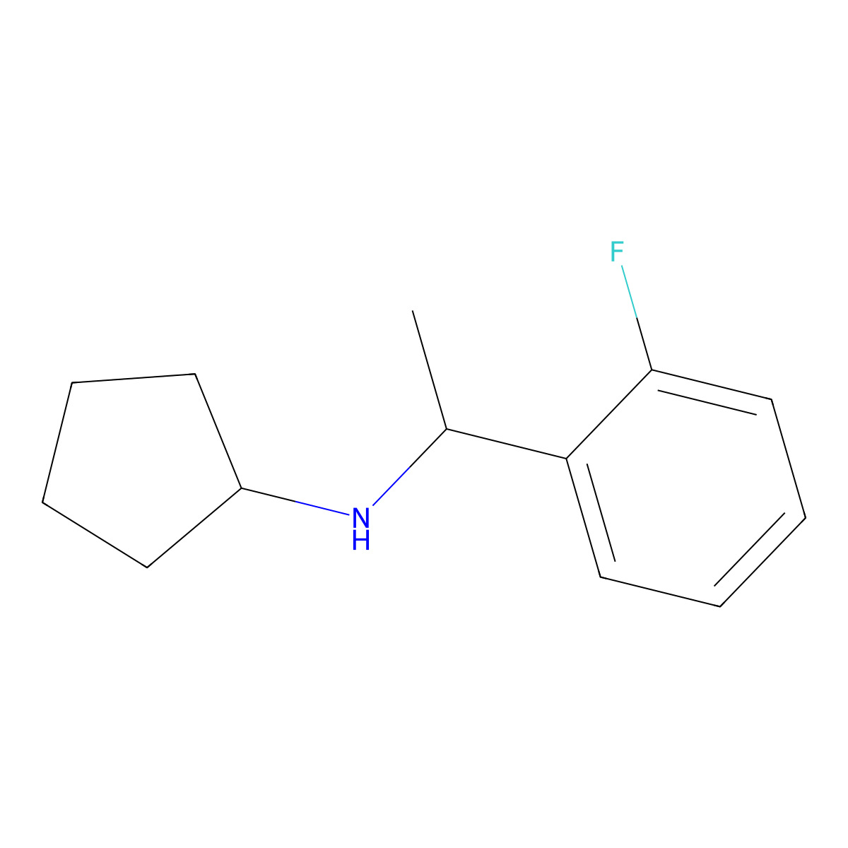 N-[1-(2-fluorophenyl)ethyl]cyclopentanamine molecular structure, CAS 1019579-97-5