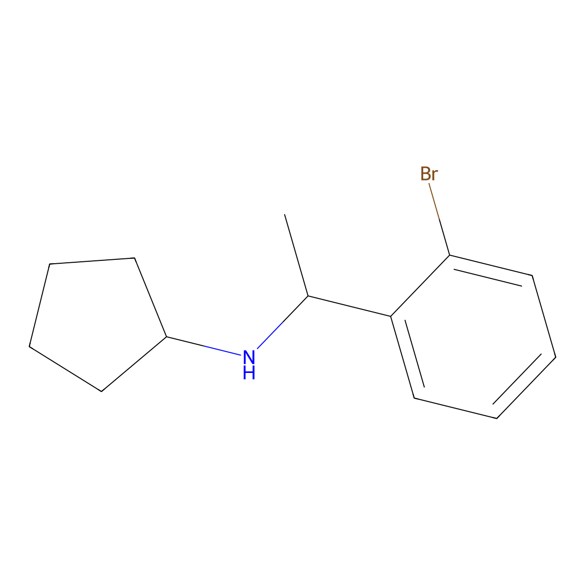 N-[1-(2-bromophenyl)ethyl]cyclopentanamine molecular structure, CAS 1019580-00-7