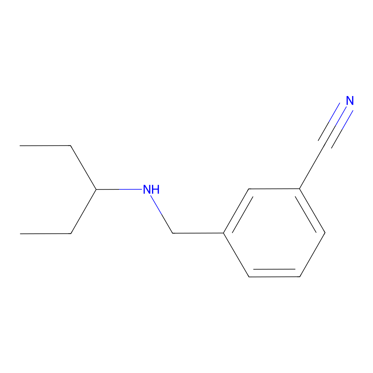 3-{[(Pentan-3-yl)amino]methyl}benzonitrile molecular structure, CAS 1019580-94-9