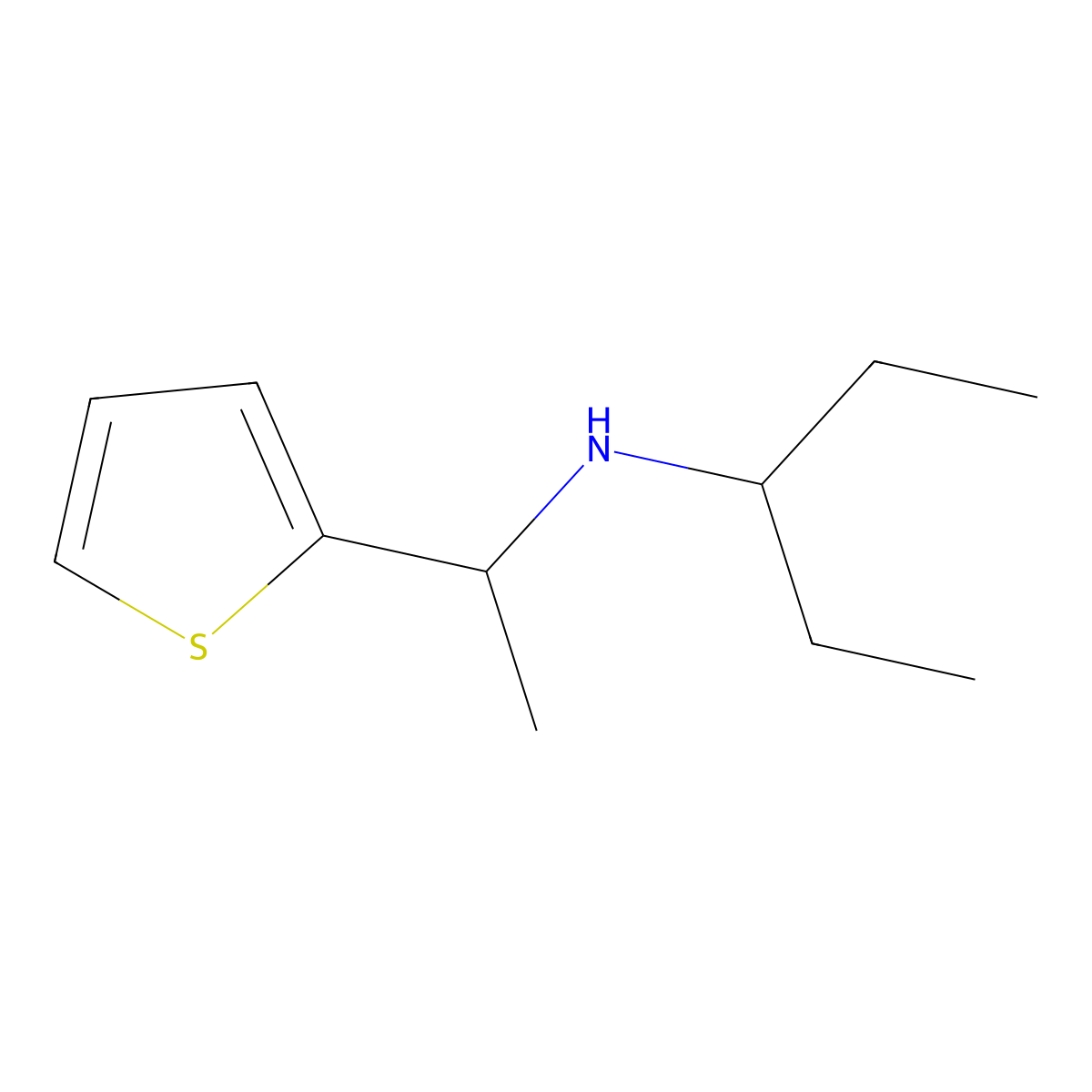 (Pentan-3-yl)[1-(thiophen-2-yl)ethyl]amine molecular structure, CAS 1019581-12-4
