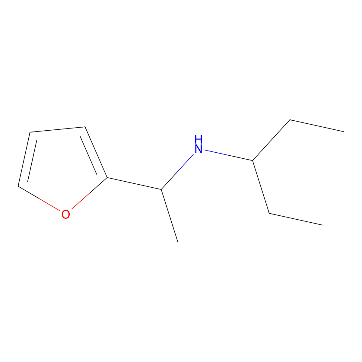 [1-(Furan-2-YL)ethyl](pentan-3-YL)amine molecular structure, CAS 1019581-18-0