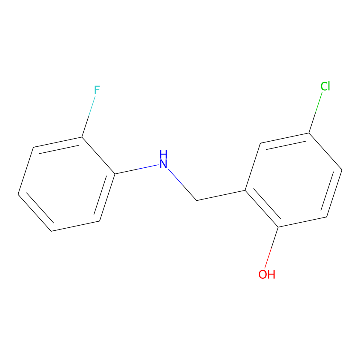 4-Chloro-2-{[(2-fluorophenyl)amino]methyl}phenol molecular structure, CAS 1019581-67-9