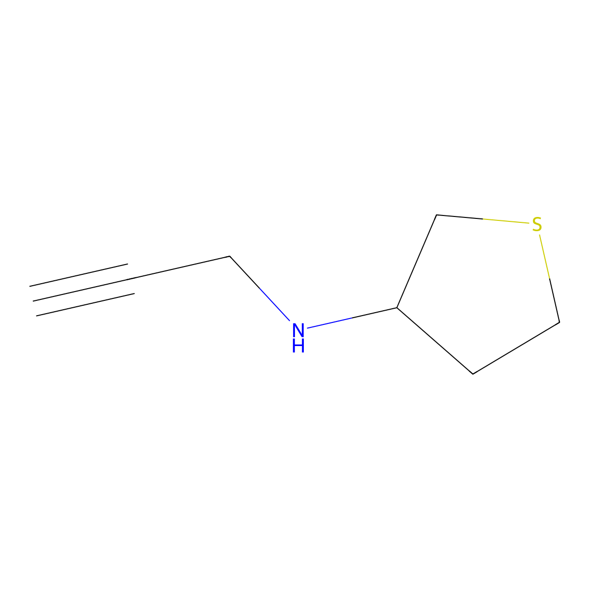 N-(prop-2-yn-1-yl)thiolan-3-amine molecular structure, CAS 1019581-95-3