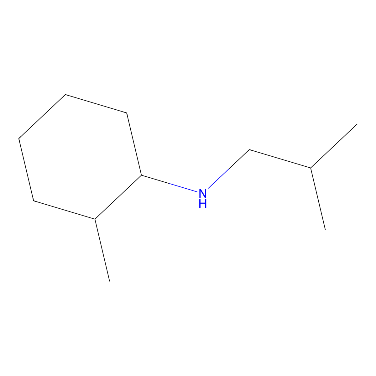 2-methyl-N-(2-methylpropyl)cyclohexan-1-amine molecular structure, CAS 1019582-16-1