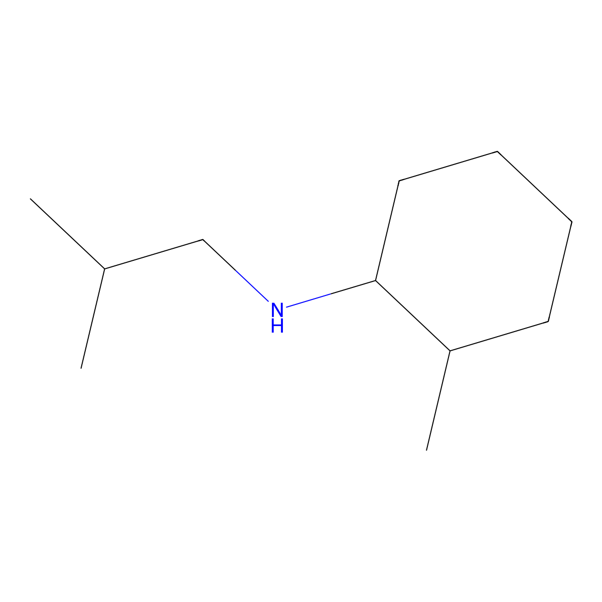 2-methyl-N-(2-methylpropyl)cyclohexan-1-amine molecular structure, CAS 1019582-16-1