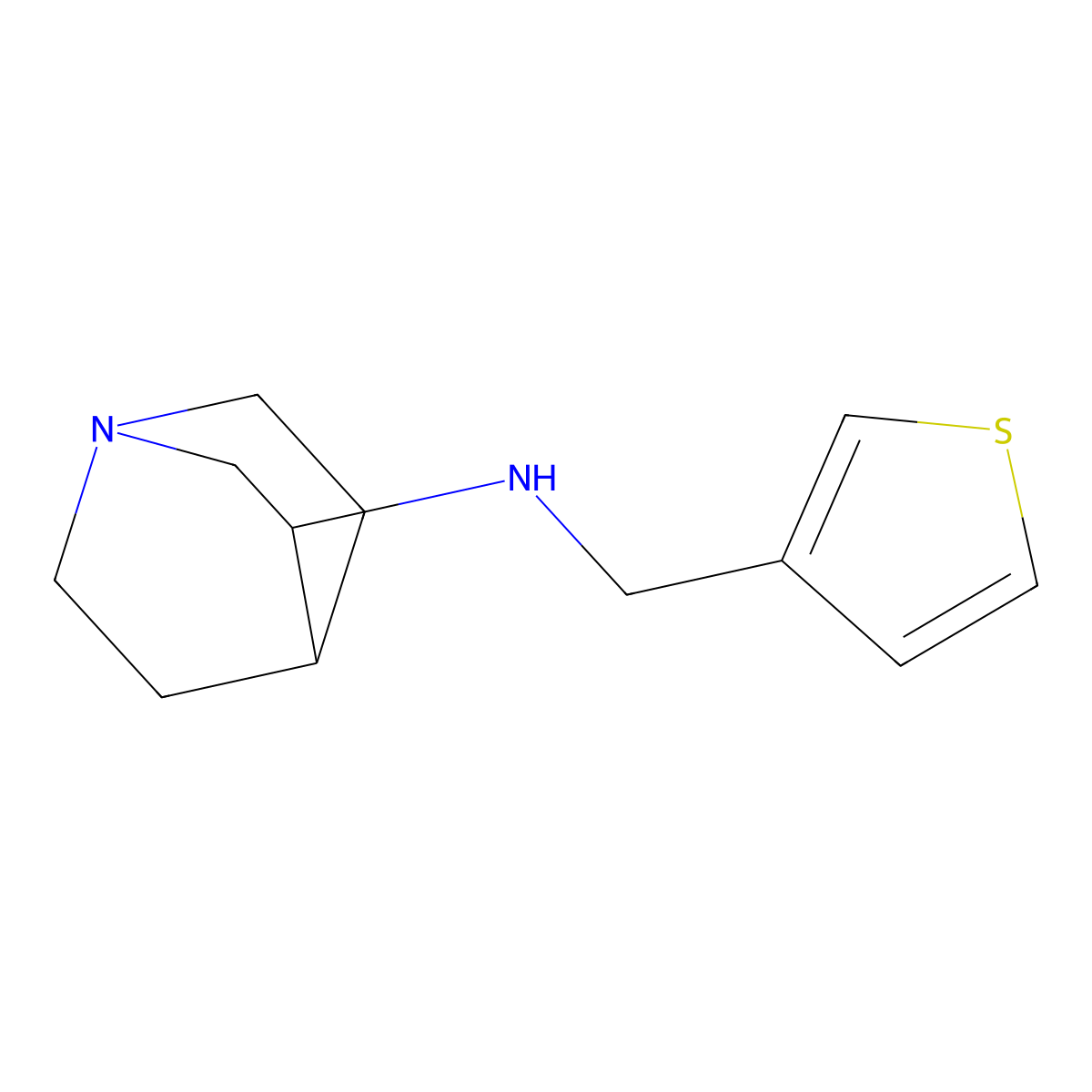N-[(thiophen-3-yl)methyl]-1-azabicyclo[2.2.2]octan-3-amine molecular structure, CAS 1019582-54-7