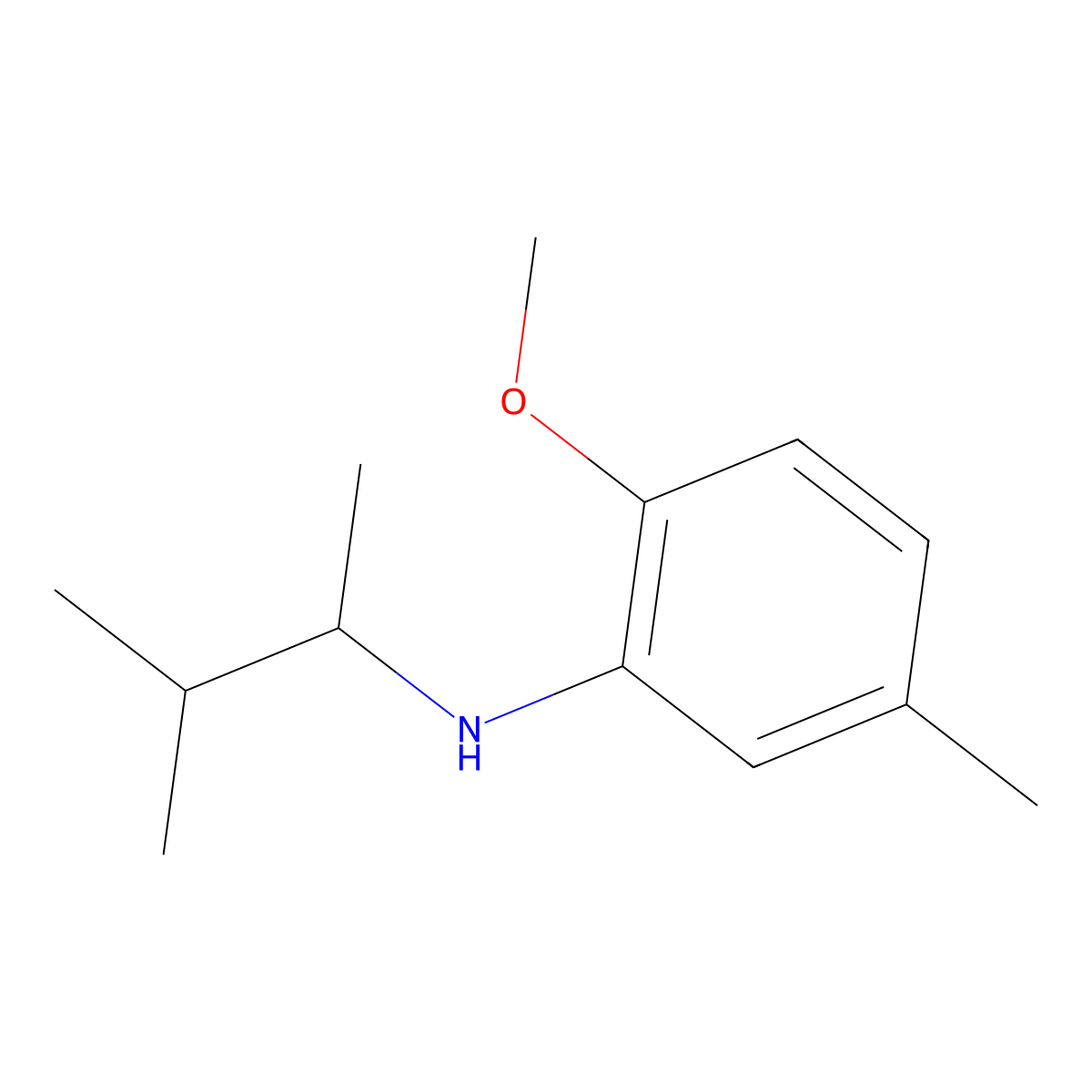 2-methoxy-5-methyl-N-(3-methylbutan-2-yl)aniline molecular structure, CAS 1019582-90-1