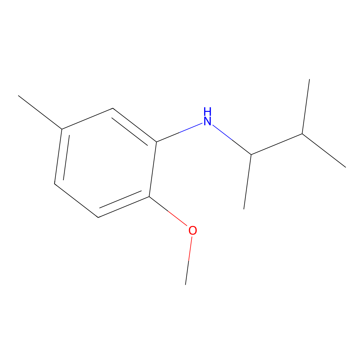 2-methoxy-5-methyl-N-(3-methylbutan-2-yl)aniline molecular structure, CAS 1019582-90-1